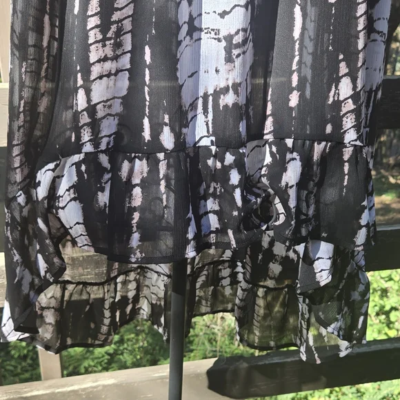 Xhiliration tye dye Black White Women's Dress/swim cover-up szXL NWT - Picture 4 of 7